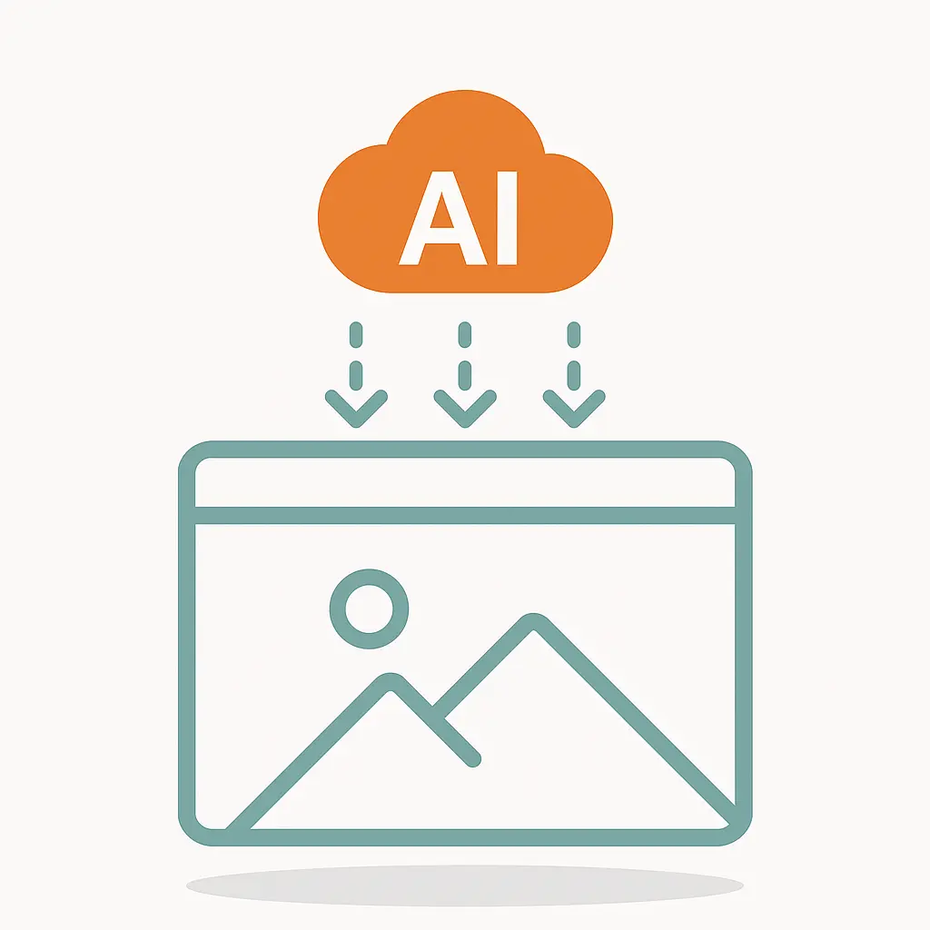 AI processing and transforming a 2D image into 3D render